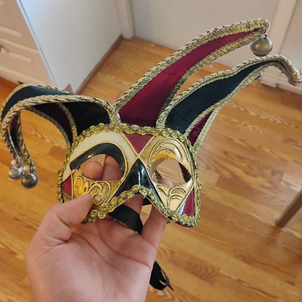 Pier 1 Handcrafted Italian Mask with Gold Accents